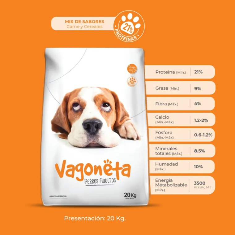 alimento para perros vagoneta