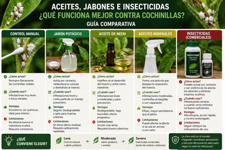 Aceites, jabones e insecticidas: qué funciona mejor contra cochinillas