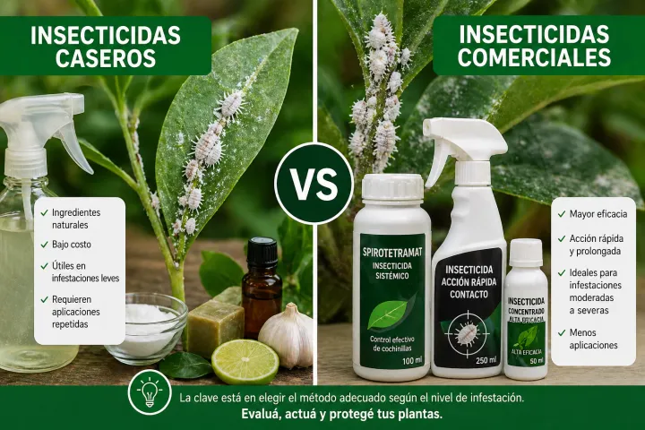 Insecticidas caseros vs insecticidas comerciales para cochinillas